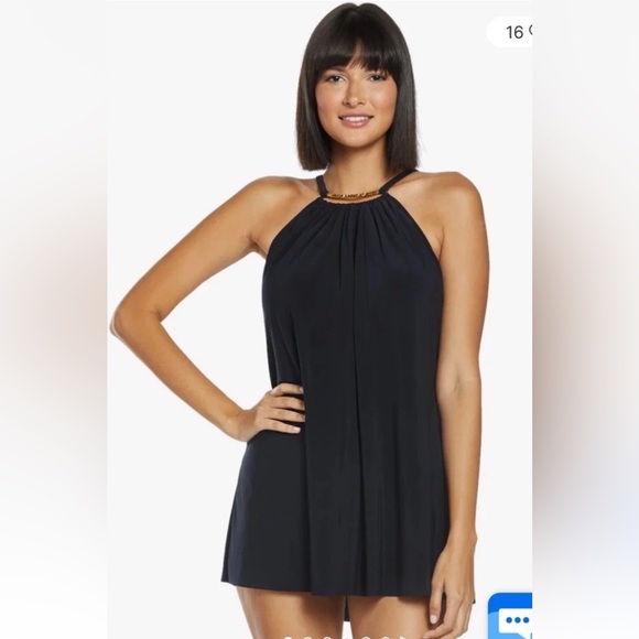 Magicsuit by Miraclesuit Solid‎ Parker Swim Dress Black Womens Size 16 (641)